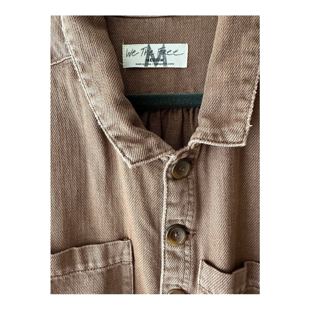 NWT Free People 100% Cotton Acorn Brown Coveralls - Picture 3 of 4